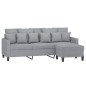 vidaXL 3-Sitzer-Sofa mit Hocker Hellgrau 180 cm Stoff vidaXL 3-Sitzer-Sofa mit Hocker Hellgrau 180 cm Stoff