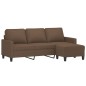 vidaXL 3-Sitzer-Sofa mit Hocker Braun 180 cm Stoff vidaXL 3-Sitzer-Sofa mit Hocker Braun 180 cm Stoff