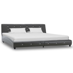 vidaXL Bettgestell Grau Kunstleder 180 x 200 cm