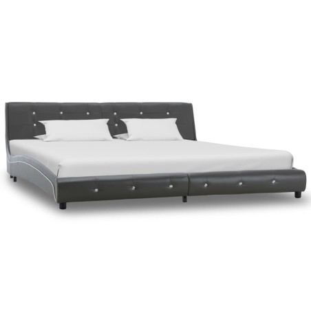 vidaXL Bettgestell Grau Kunstleder 180 x 200 cm