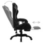 vidaXL Gaming-Stuhl mit RGB LED-Leuchten Grau und Schwarz Kunstleder vidaXL Gaming-Stuhl mit RGB LED-Leuchten Grau und Schwarz Kunstleder