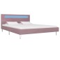 vidaXL Bettgestell mit LED Rosa Stoff 140 x 200 cm vidaXL Bettgestell mit LED Rosa Stoff 140 x 200 cm