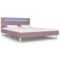 vidaXL Bettgestell mit LED Rosa Stoff 140 x 200 cm vidaXL Bettgestell mit LED Rosa Stoff 140 x 200 cm