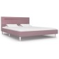 vidaXL Bettgestell mit LED Rosa Stoff 140 x 200 cm vidaXL Bettgestell mit LED Rosa Stoff 140 x 200 cm