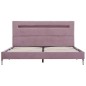 vidaXL Bettgestell mit LED Rosa Stoff 140 x 200 cm vidaXL Bettgestell mit LED Rosa Stoff 140 x 200 cm