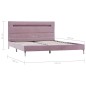 vidaXL Bettgestell mit LED Rosa Stoff 140 x 200 cm vidaXL Bettgestell mit LED Rosa Stoff 140 x 200 cm