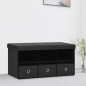 vidaXL Faltbare Sitzbank mit Stauraum Schwarz 76x38x38 cm Leinenoptik vidaXL Faltbare Sitzbank mit Stauraum Schwarz 76x38x38 cm Leinenoptik