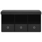 vidaXL Faltbare Sitzbank mit Stauraum Schwarz 76x38x38 cm Leinenoptik vidaXL Faltbare Sitzbank mit Stauraum Schwarz 76x38x38 cm Leinenoptik