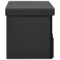 vidaXL Faltbare Sitzbank mit Stauraum Schwarz 76x38x38 cm Leinenoptik vidaXL Faltbare Sitzbank mit Stauraum Schwarz 76x38x38 cm Leinenoptik