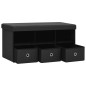 vidaXL Faltbare Sitzbank mit Stauraum Schwarz 76x38x38 cm Leinenoptik vidaXL Faltbare Sitzbank mit Stauraum Schwarz 76x38x38 cm Leinenoptik