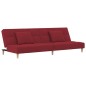 vidaXL Schlafsofa 2-Sitzer mit 2 Kissen Weinrot Stoff vidaXL Schlafsofa 2-Sitzer mit 2 Kissen Weinrot Stoff