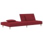 vidaXL Schlafsofa 2-Sitzer mit 2 Kissen Weinrot Stoff vidaXL Schlafsofa 2-Sitzer mit 2 Kissen Weinrot Stoff