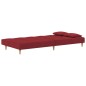 vidaXL Schlafsofa 2-Sitzer mit 2 Kissen Weinrot Stoff vidaXL Schlafsofa 2-Sitzer mit 2 Kissen Weinrot Stoff