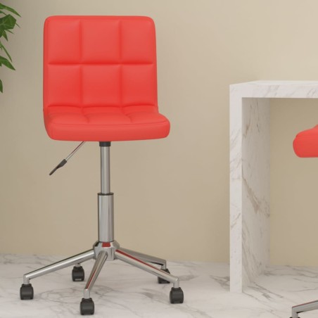 vidaXL Bürostuhl Drehbar Rot Kunstleder