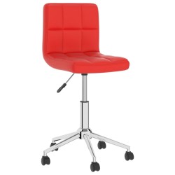 vidaXL Bürostuhl Drehbar Rot Kunstleder