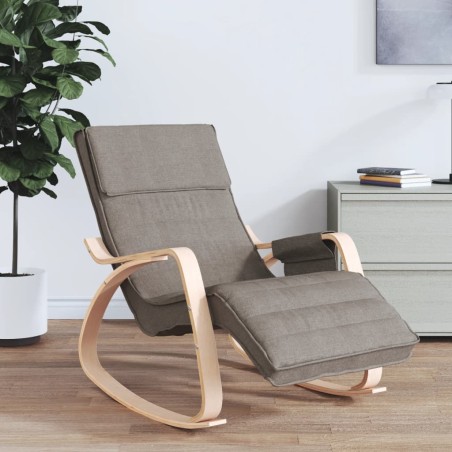 vidaXL Schaukelstuhl Taupe Stoff