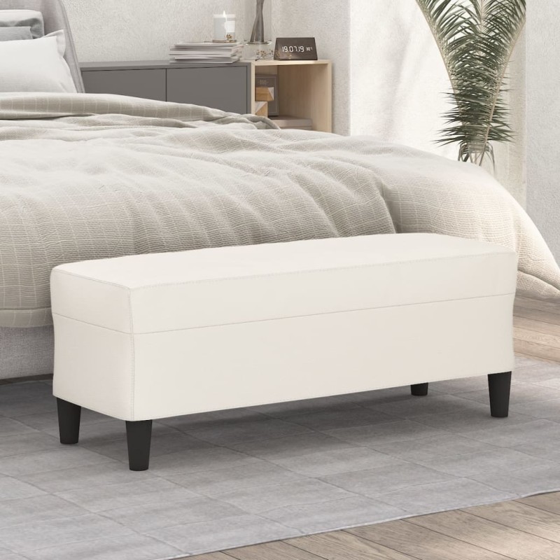 vidaXL Sitzbank Creme 100x35x41 cm Kunstleder vidaXL Sitzbank Creme 100x35x41 cm Kunstleder
