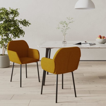 vidaXL Esszimmerstühle 2 Stk. Braun Samt