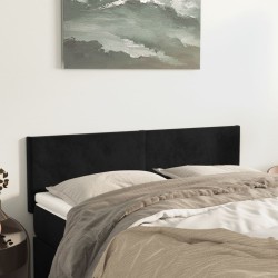 vidaXL Kopfteile 2 Stk. Schwarz 72x5x78/88 cm Samt