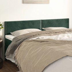 vidaXL Kopfteile 2 Stk. Dunkelgrün 100x5x78/88 cm Samt