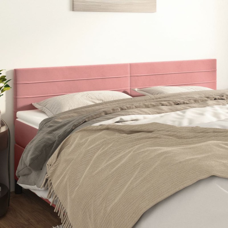vidaXL Kopfteile 2 Stk. Rosa 100x5x78/88 cm Samt vidaXL Kopfteile 2 Stk. Rosa 100x5x78/88 cm Samt