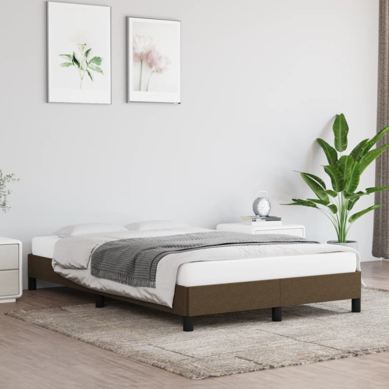 vidaXL Bettgestell Dunkelbraun 120x200 cm Stoff vidaXL Bettgestell Dunkelbraun 120x200 cm Stoff