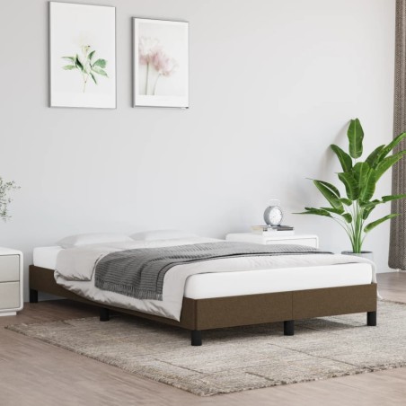 vidaXL Bettgestell Dunkelbraun 120x200 cm Stoff