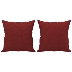 vidaXL Zierkissen 2 Stk. Weinrot 40x40 cm Stoff