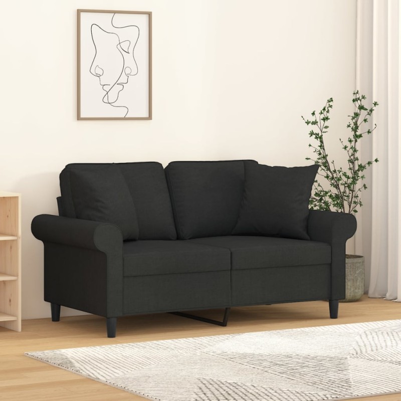 vidaXL Zierkissen 2 Stk. Schwarz 40x40 cm Stoff vidaXL Zierkissen 2 Stk. Schwarz 40x40 cm Stoff