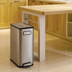 EKO Tretmülleimer Ecofly 2x20 L Mattsilber