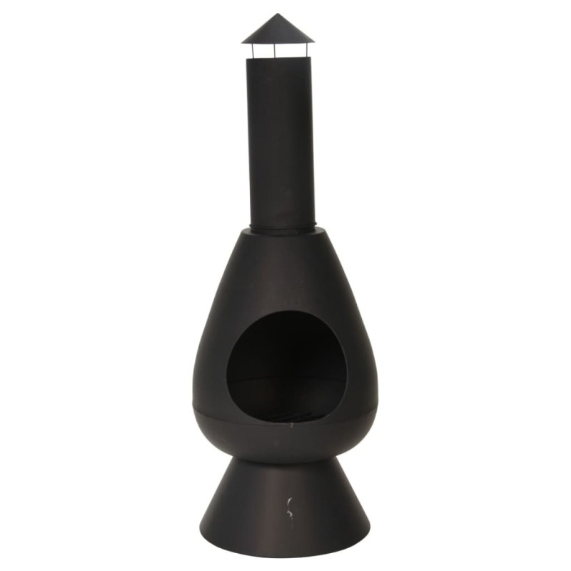 ProGarden Feuerstelle mit Kamin Ambient 110 cm Schwarz ProGarden Feuerstelle mit Kamin Ambient 110 cm Schwarz