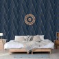 DUTCH WALLCOVERINGS Tapete Geometric Blau und Golden DUTCH WALLCOVERINGS Tapete Geometric Blau und Golden
