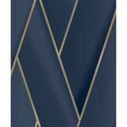 DUTCH WALLCOVERINGS Tapete Geometric Blau und Golden