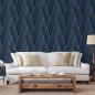 DUTCH WALLCOVERINGS Tapete Geometric Blau und Golden DUTCH WALLCOVERINGS Tapete Geometric Blau und Golden