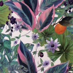 DUTCH WALLCOVERINGS Tapete Passion Flower Weiß und Grün