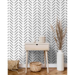 DUTCH WALLCOVERINGS Tapete Chevron Schwarz und Weiß