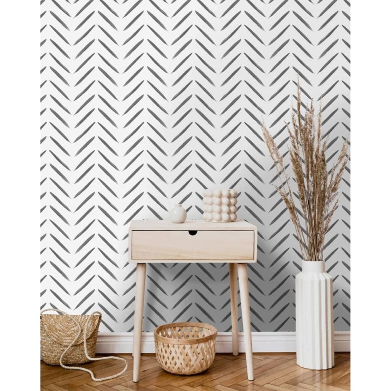 DUTCH WALLCOVERINGS Tapete Chevron Schwarz und Weiß DUTCH WALLCOVERINGS Tapete Chevron Schwarz und Weiß