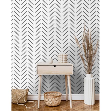 DUTCH WALLCOVERINGS Tapete Chevron Schwarz und Weiß