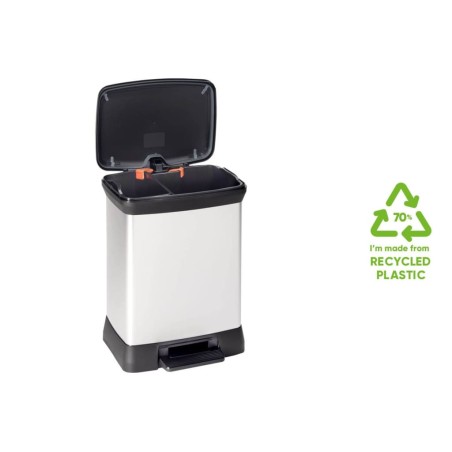 Curver Duo Tretmülleimer Deco 10L+18L Silbern