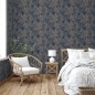 DUTCH WALLCOVERINGS Tapete Joelle Silbern und Blau DUTCH WALLCOVERINGS Tapete Joelle Silbern und Blau