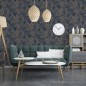 DUTCH WALLCOVERINGS Tapete Joelle Silbern und Blau DUTCH WALLCOVERINGS Tapete Joelle Silbern und Blau