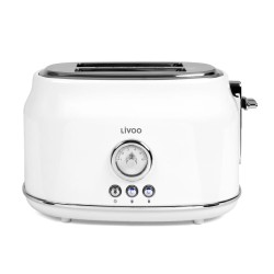 Livoo Toaster mit 2 Schlitzen Retro Weiß