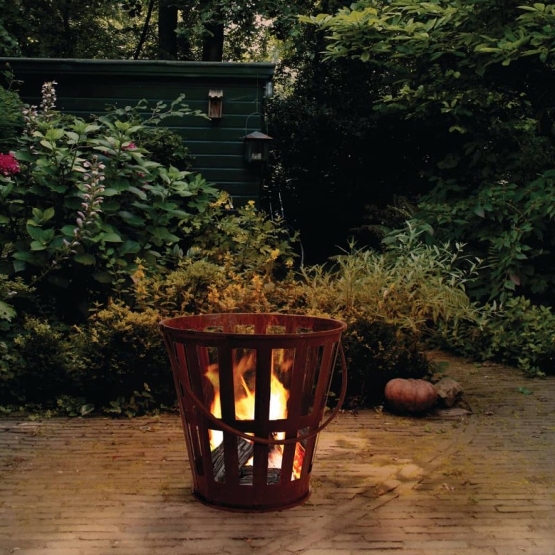 ProGarden Feuerkorb mit Griff Metall Rost-Optik ProGarden Feuerkorb mit Griff Metall Rost-Optik