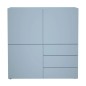 FMD Schrank mit 3 Schubladen und 3 Türen 99x31,5x101,2 cm Blau FMD Schrank mit 3 Schubladen und 3 Türen 99x31,5x101,2 cm Blau