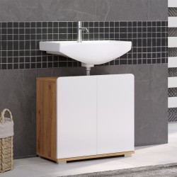 Trendteam Waschbeckenunterschrank Ciara Weiß und Artisan-Eiche