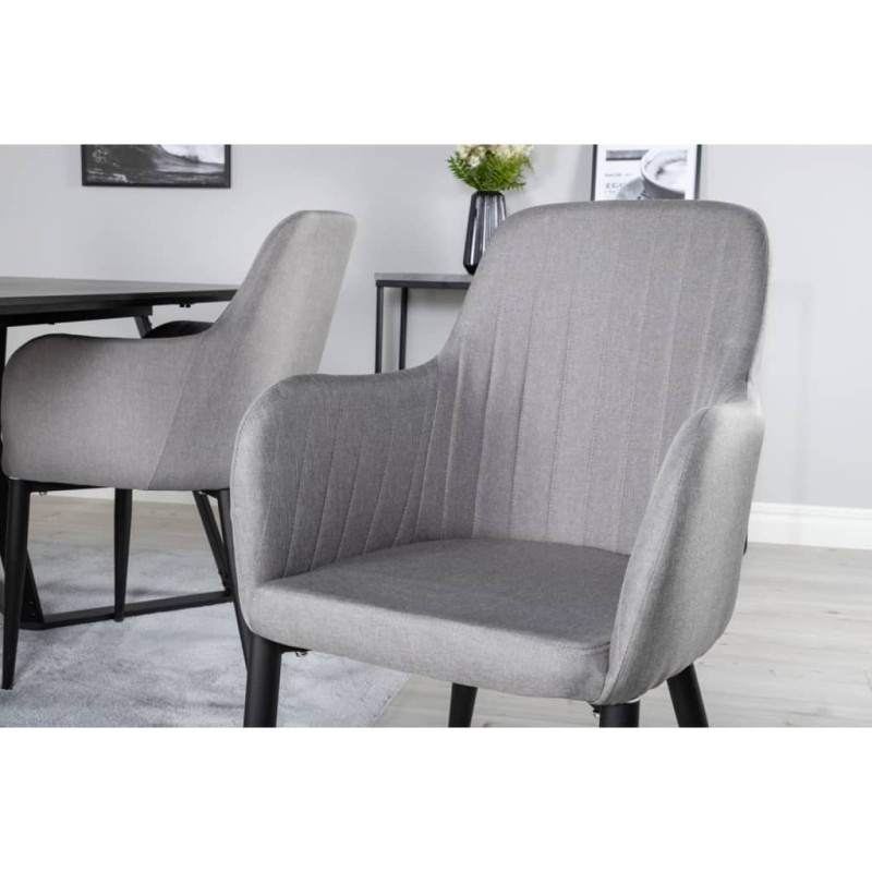 Venture Home Esszimmerstühle 2 Stk. Comfort Polyester Schwarz und Grau Venture Home Esszimmerstühle 2 Stk. Comfort Polyester Schwarz und Grau