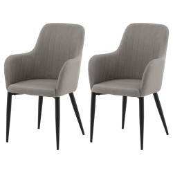 Venture Home Esszimmerstühle 2 Stk. Comfort Polyester Schwarz und Grau