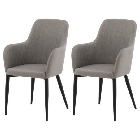 Venture Home Esszimmerstühle 2 Stk. Comfort Polyester Schwarz und Grau