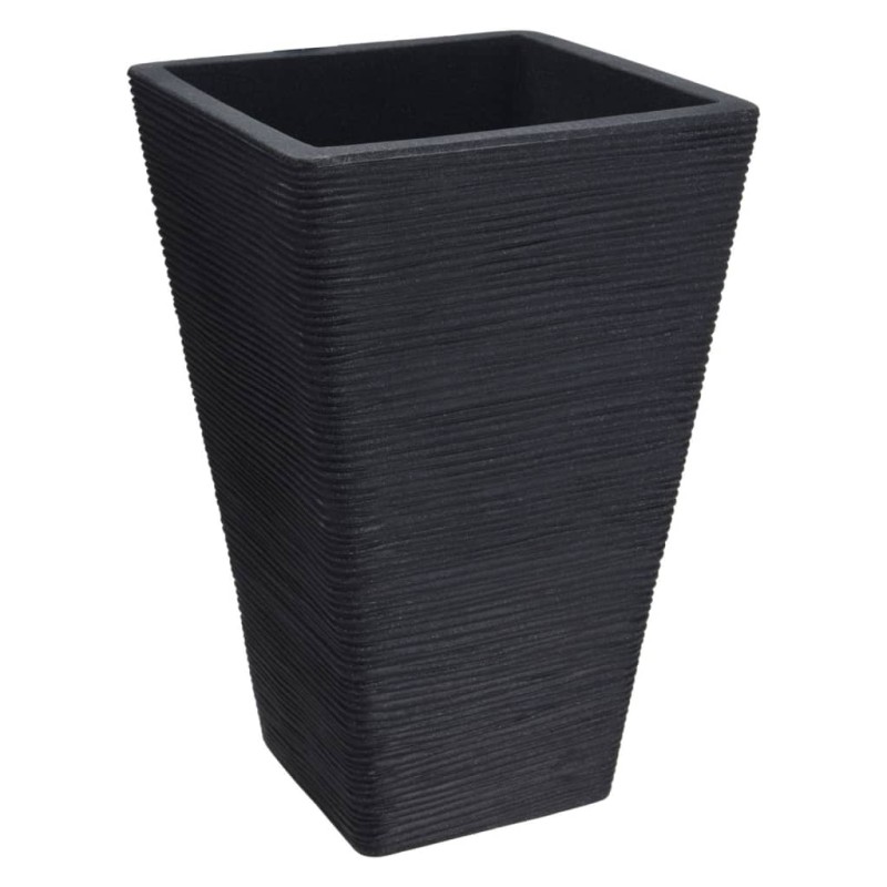 ProGarden Blumentopf Geriffelt Quadratisch 55 cm Anthrazit ProGarden Blumentopf Geriffelt Quadratisch 55 cm Anthrazit