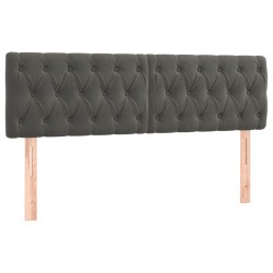 vidaXL Kopfteile 2 Stk. Dunkelgrau 72x7x78/88 cm Samt